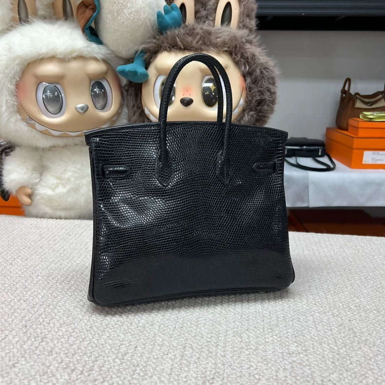 Hermes Birkin 25 Black lizard leather palladium hardware - Image 2