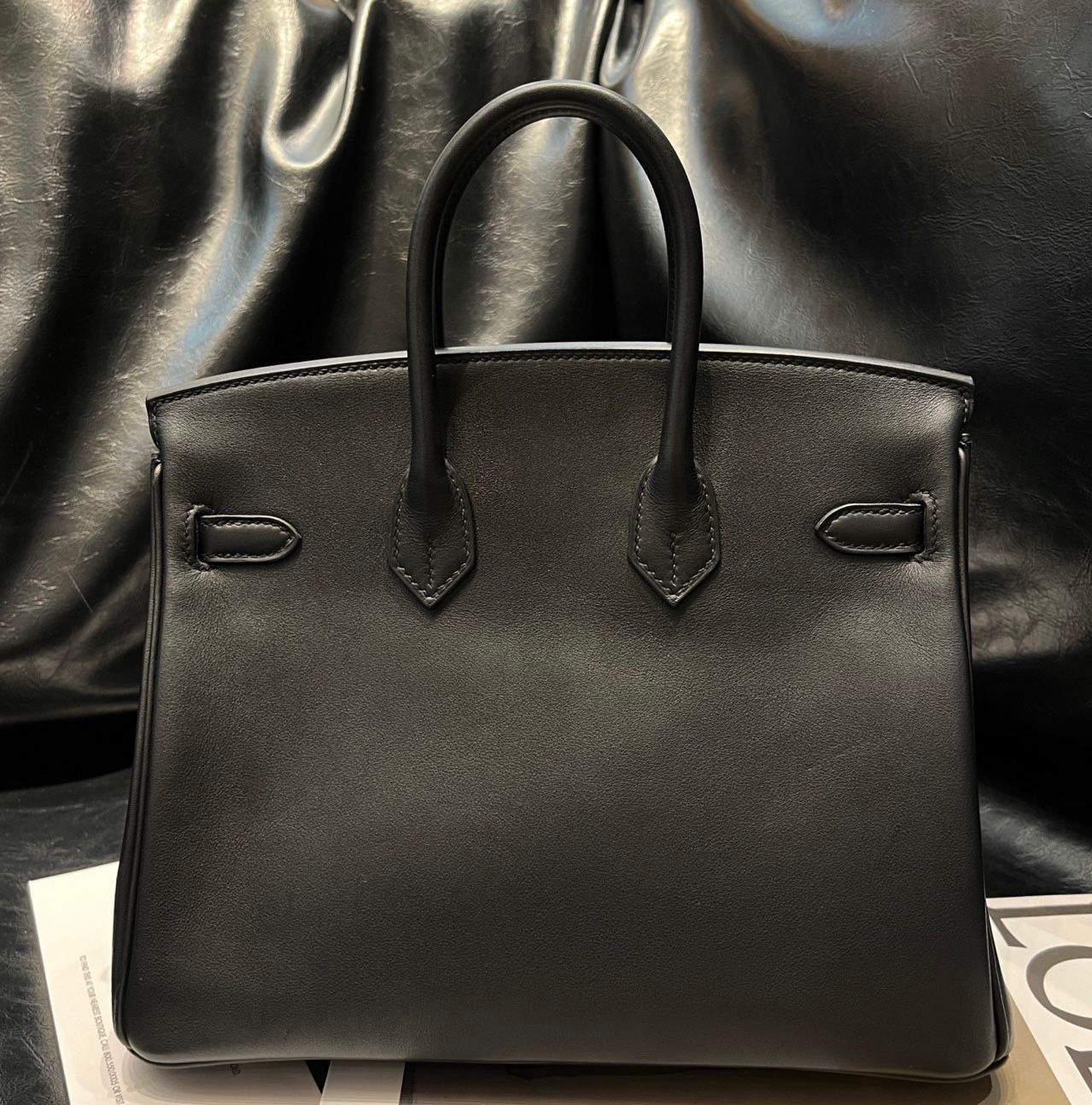 Hermès Birkin 25 Black Swift Leather Rose Gold Hardware - Image 3