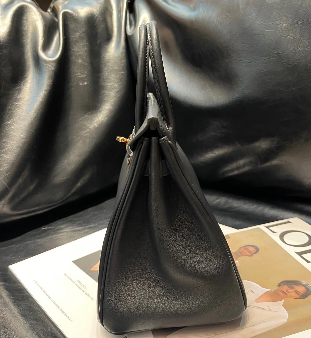 Hermès Birkin 25 Black Swift Leather Rose Gold Hardware - Image 5