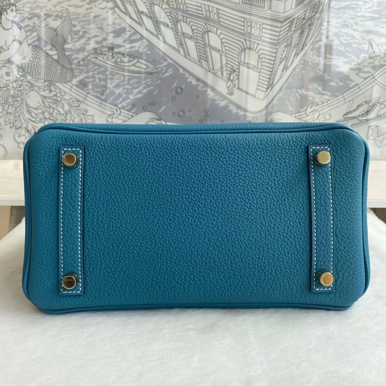 Hermes Birkin 25 blue jean Togo leather Gold hardware - Image 5