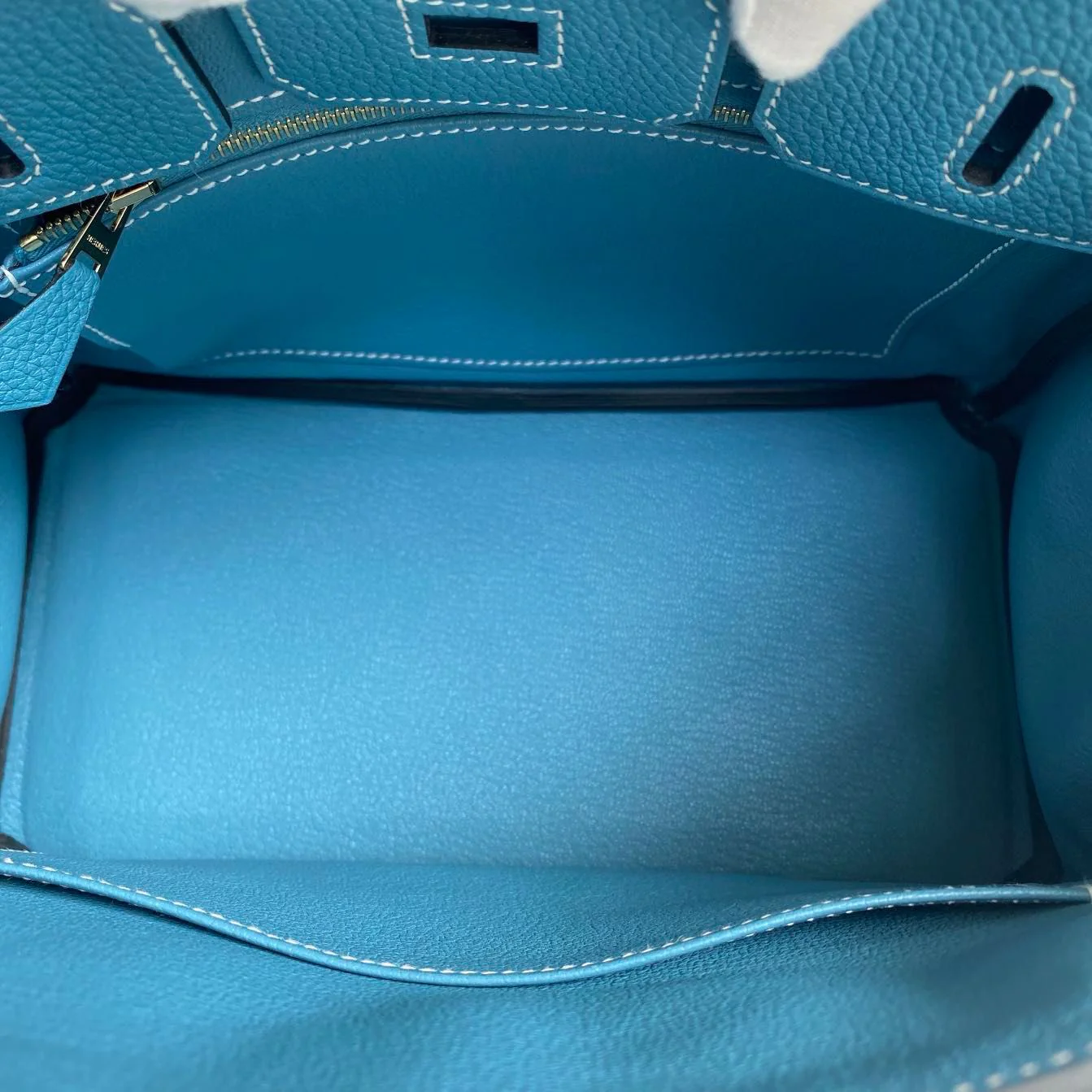 Hermes Birkin 25 blue jean Togo leather Gold hardware - Image 8