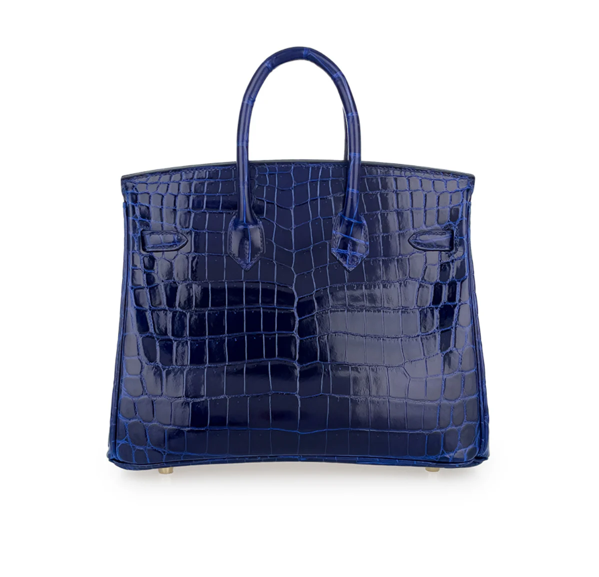 Hermes Birkin 25 Blue Sapphire Shiny Crocodile Leather Gold Hardware - Image 3