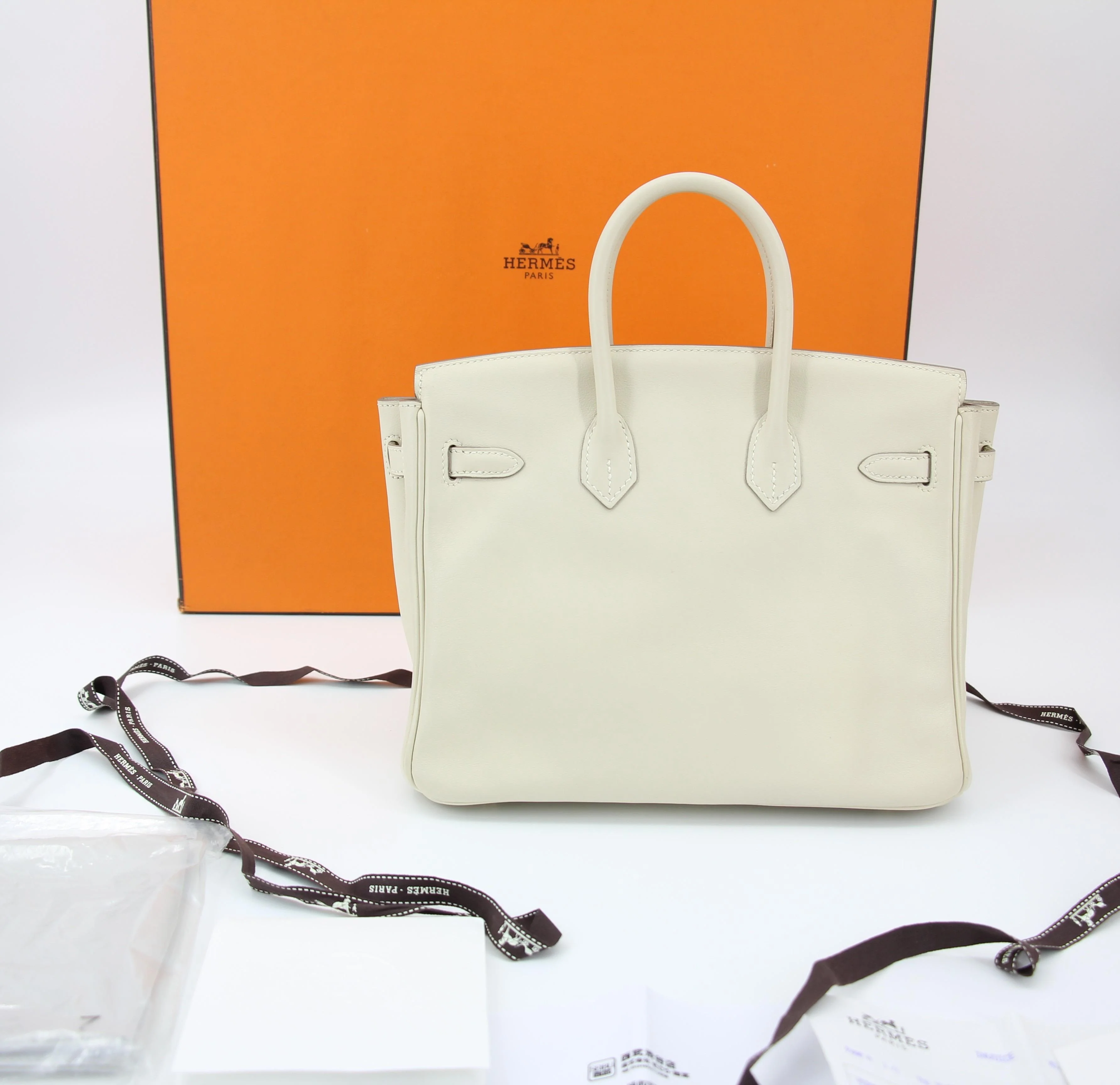 Hermes Birkin 25 Craie Swift leather gold hardware - Image 12
