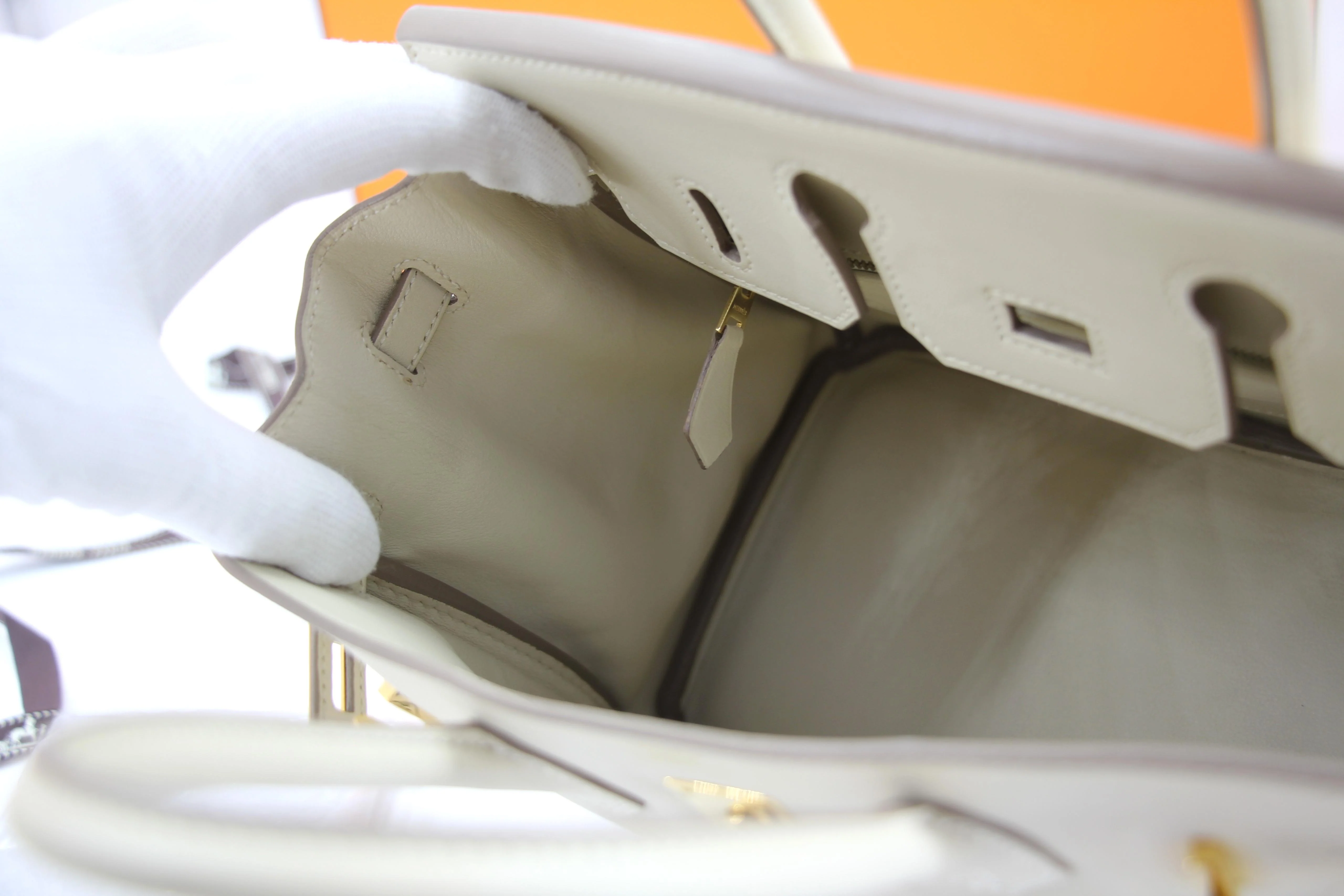 Hermes Birkin 25 Craie Swift leather gold hardware - Image 4