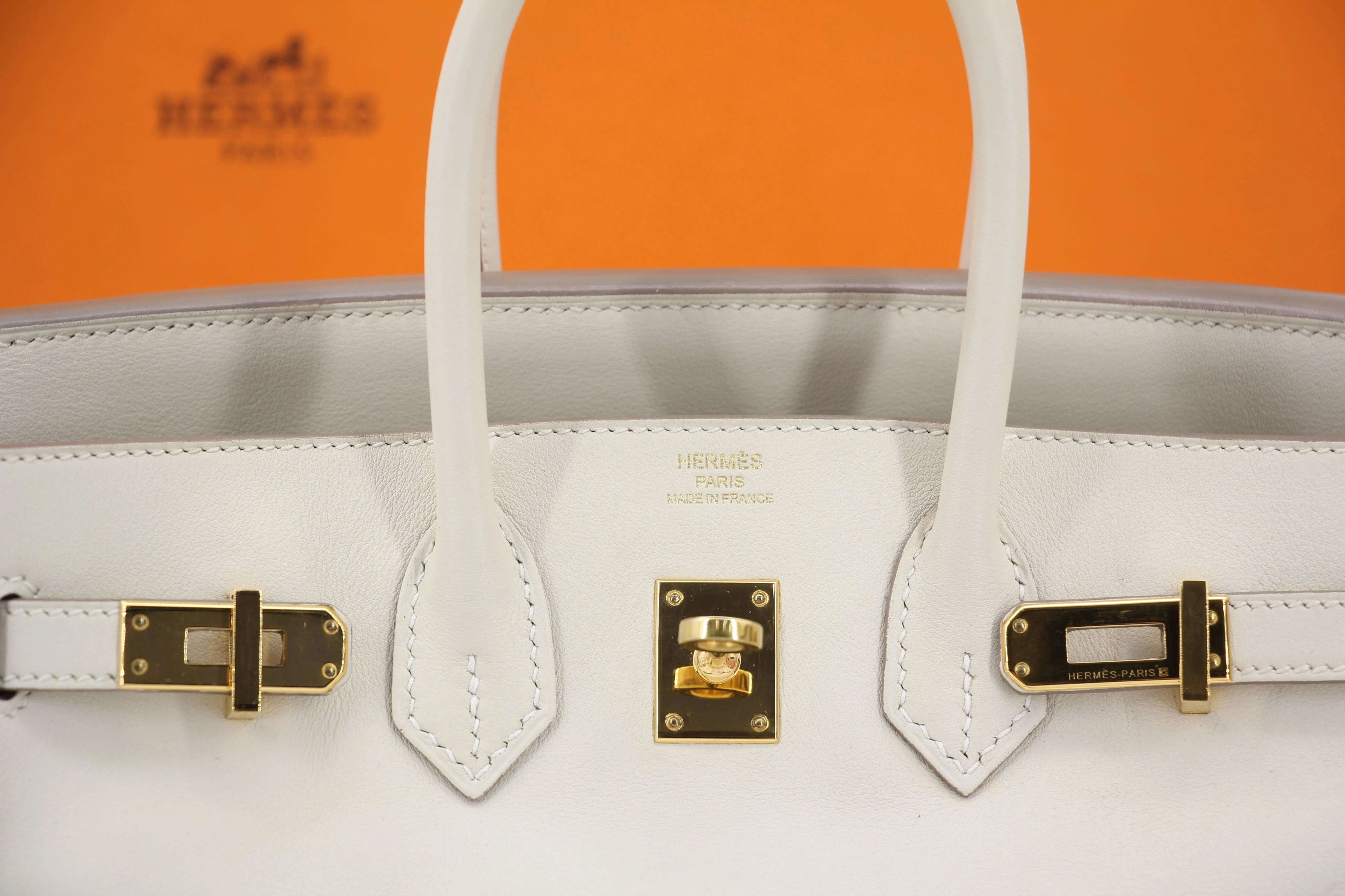 Hermes Birkin 25 Craie Swift leather gold hardware - Image 8