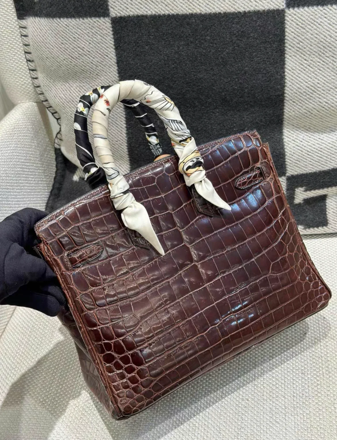 Hermès Birkin 25 Crocodile Niloticus Marron - Image 3