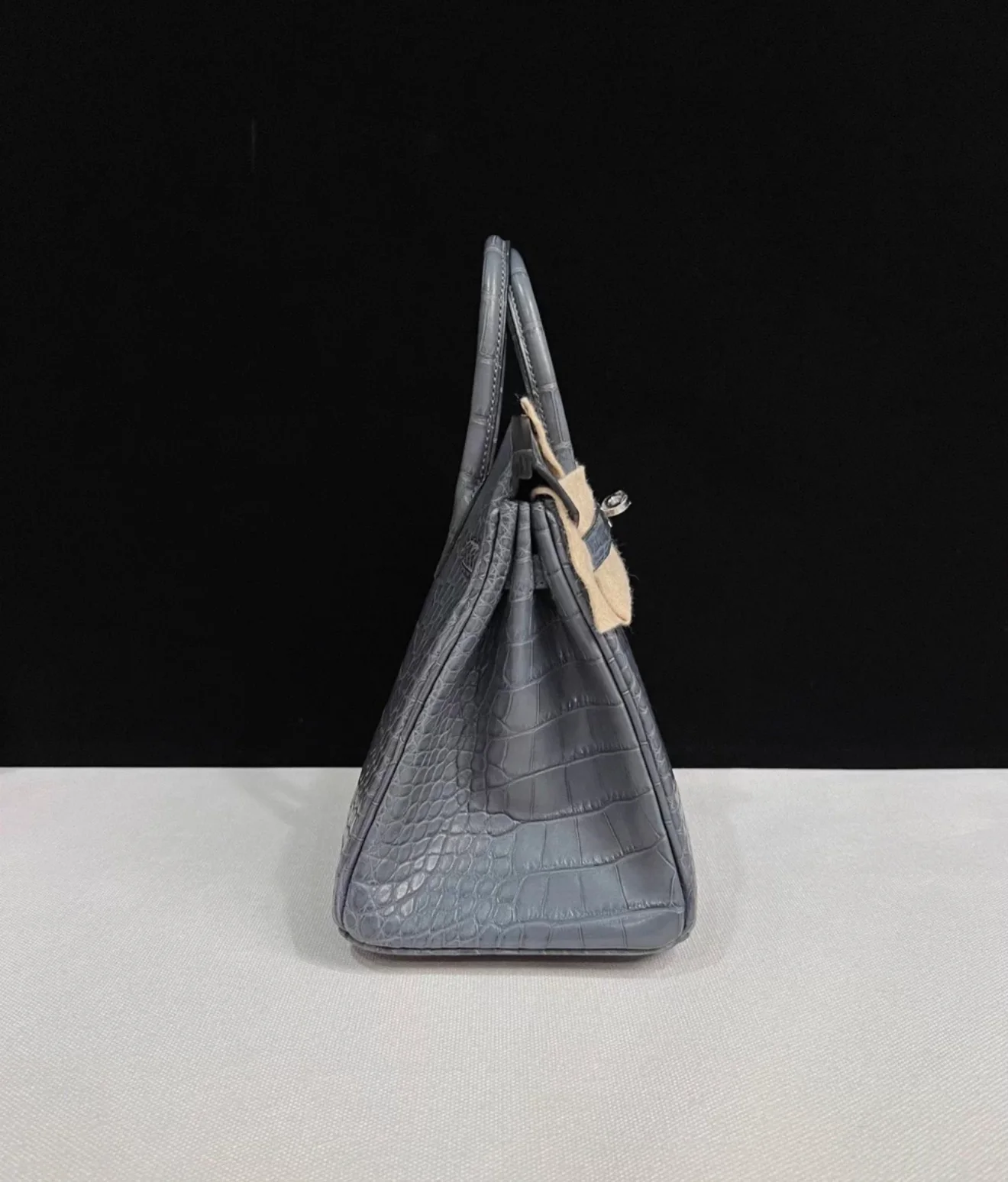 Hermès Birkin 25 grey Gris misty matte crocodile leather palladium hardware - Image 4