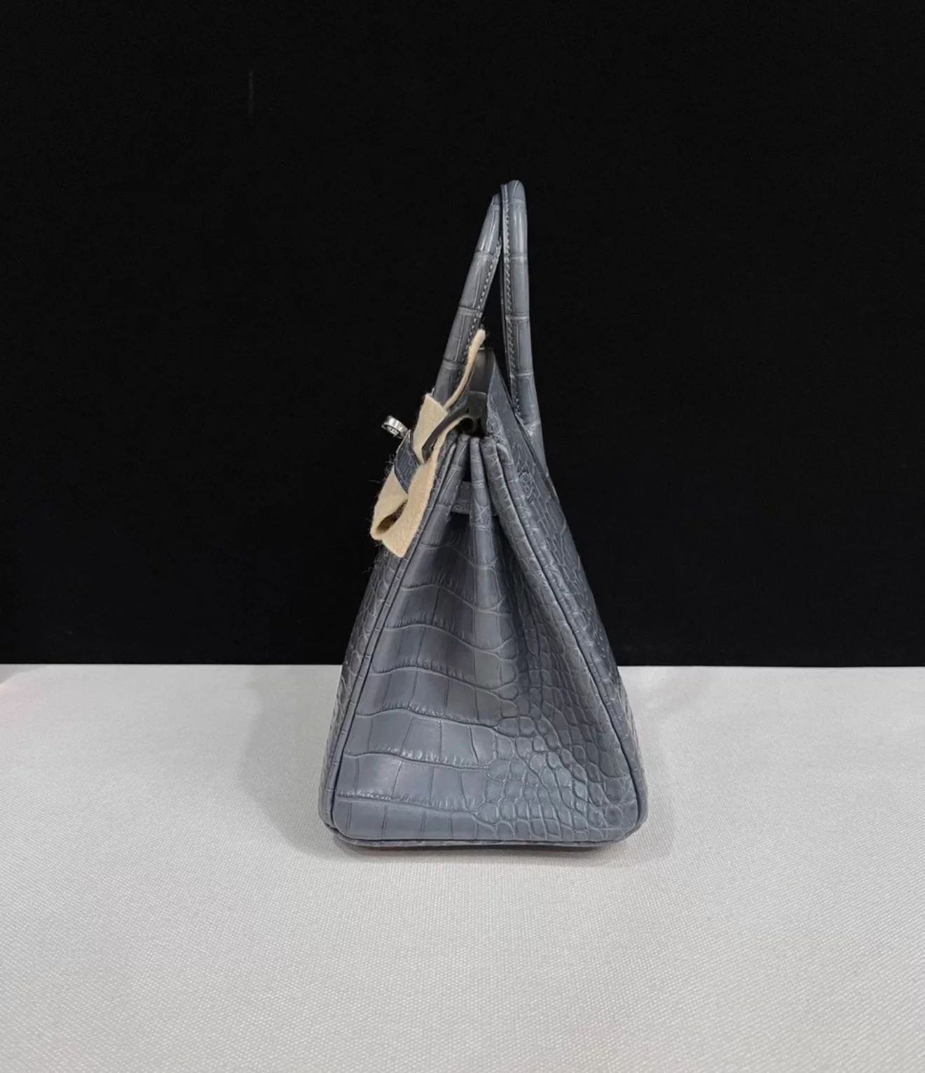 Hermès Birkin 25 grey Gris misty matte crocodile leather palladium hardware - Image 5
