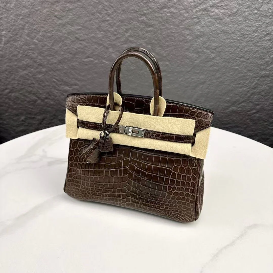 Hermes Birkin 25 Ebene 46 matte crocodile leather palladium hardware - Image 2