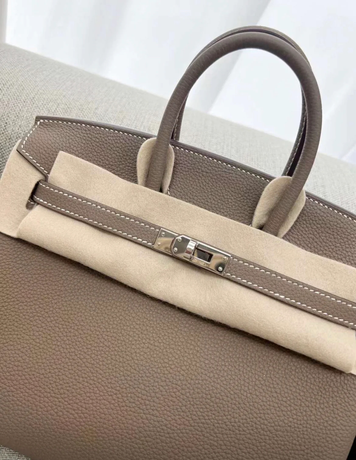 HERMES Birkin 25 Etoupe Togo Palladium Hardware - Image 2
