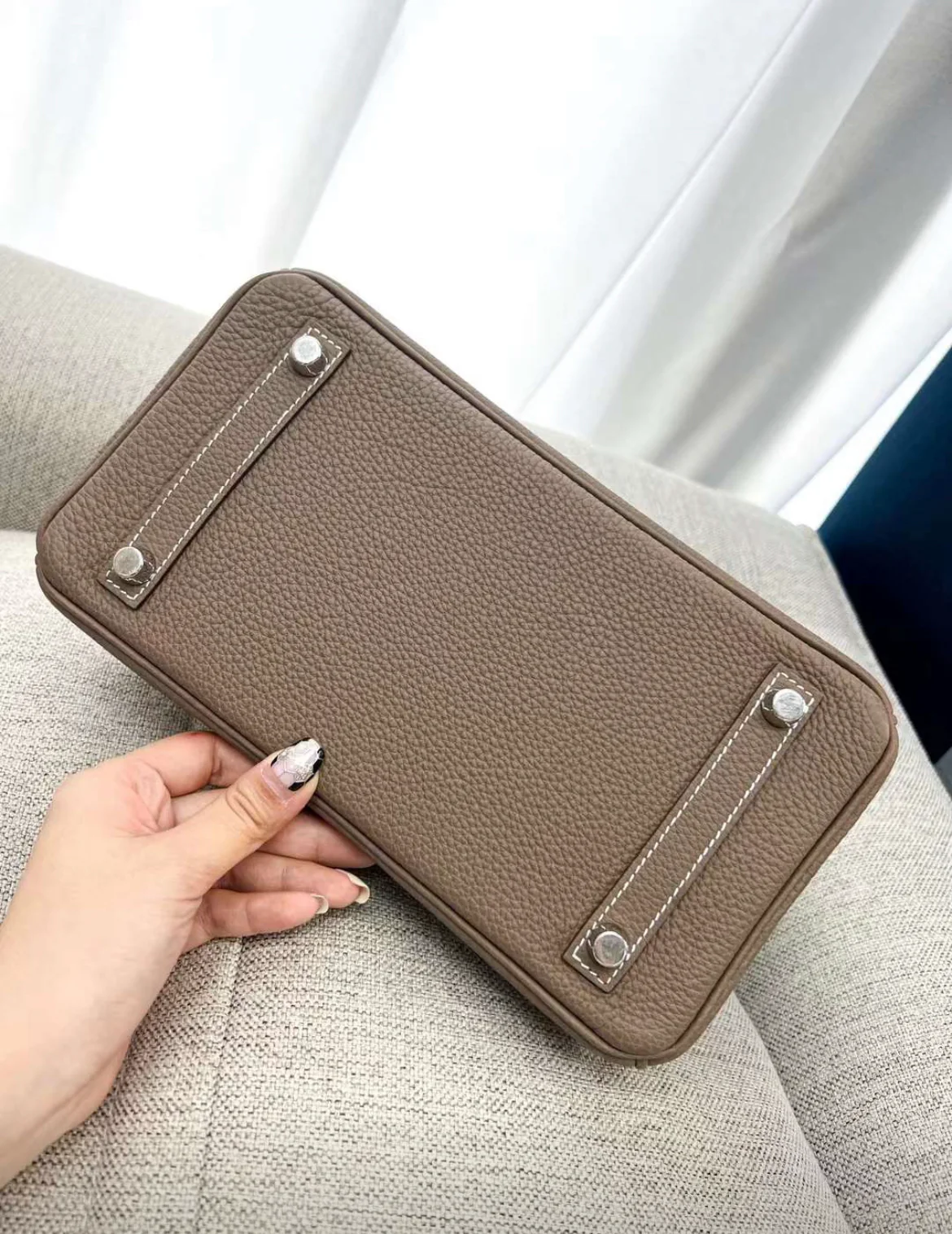 HERMES Birkin 25 Etoupe Togo Palladium Hardware - Image 6
