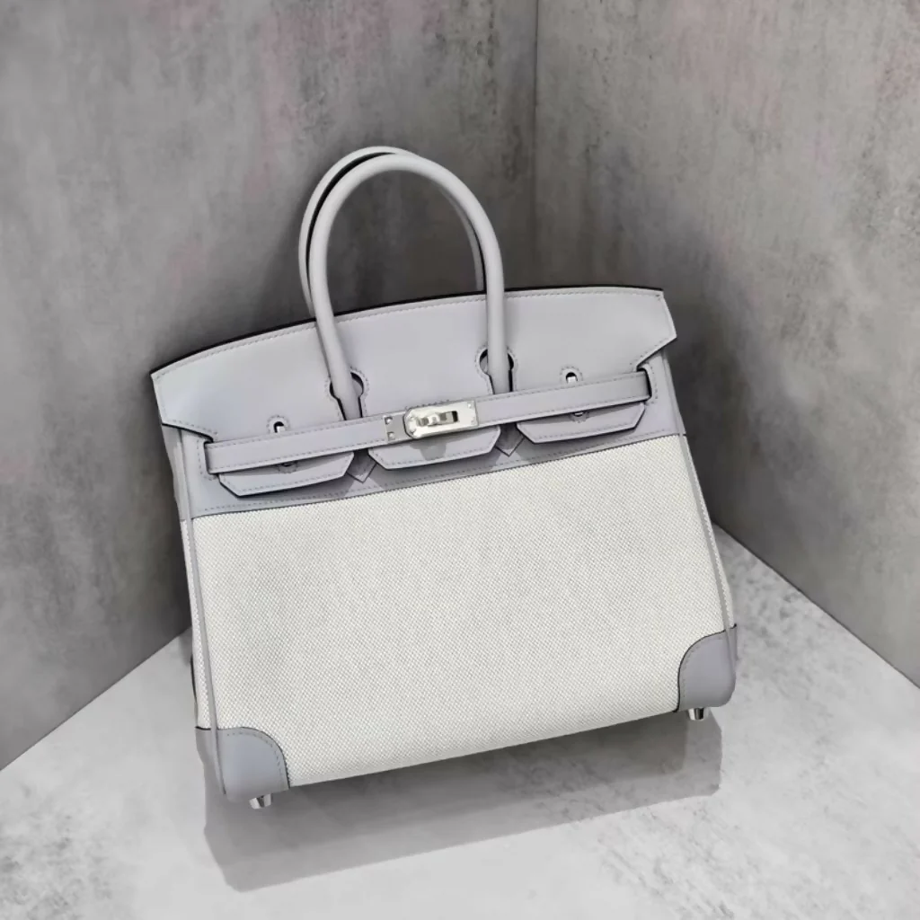 Hermès Birkin 25 Blue Glacier Toile H canvas Swift Palladium Hardware - Image 2