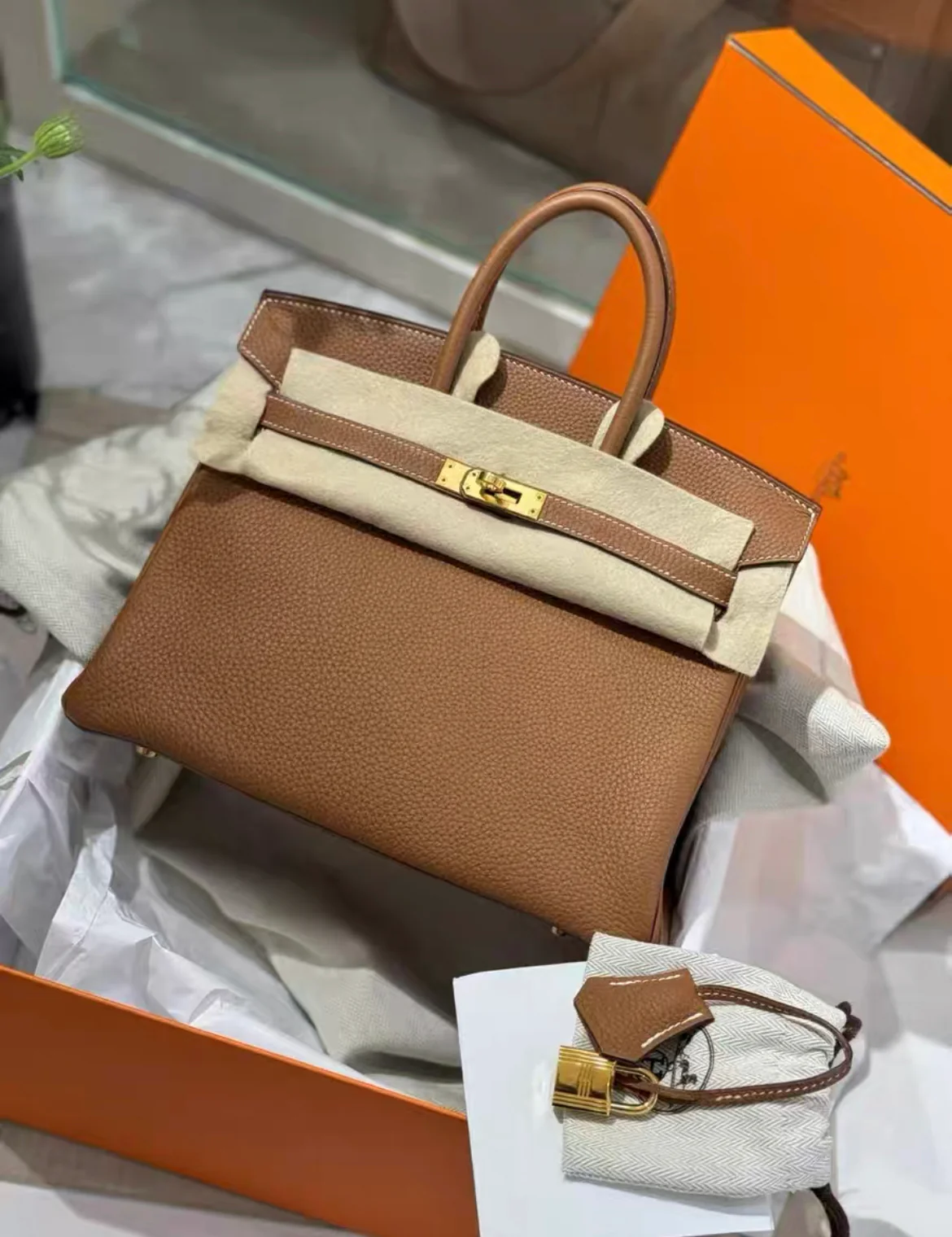 Hermes Birkin 25 Gold Togo Leather Gold Hardware - Image 4