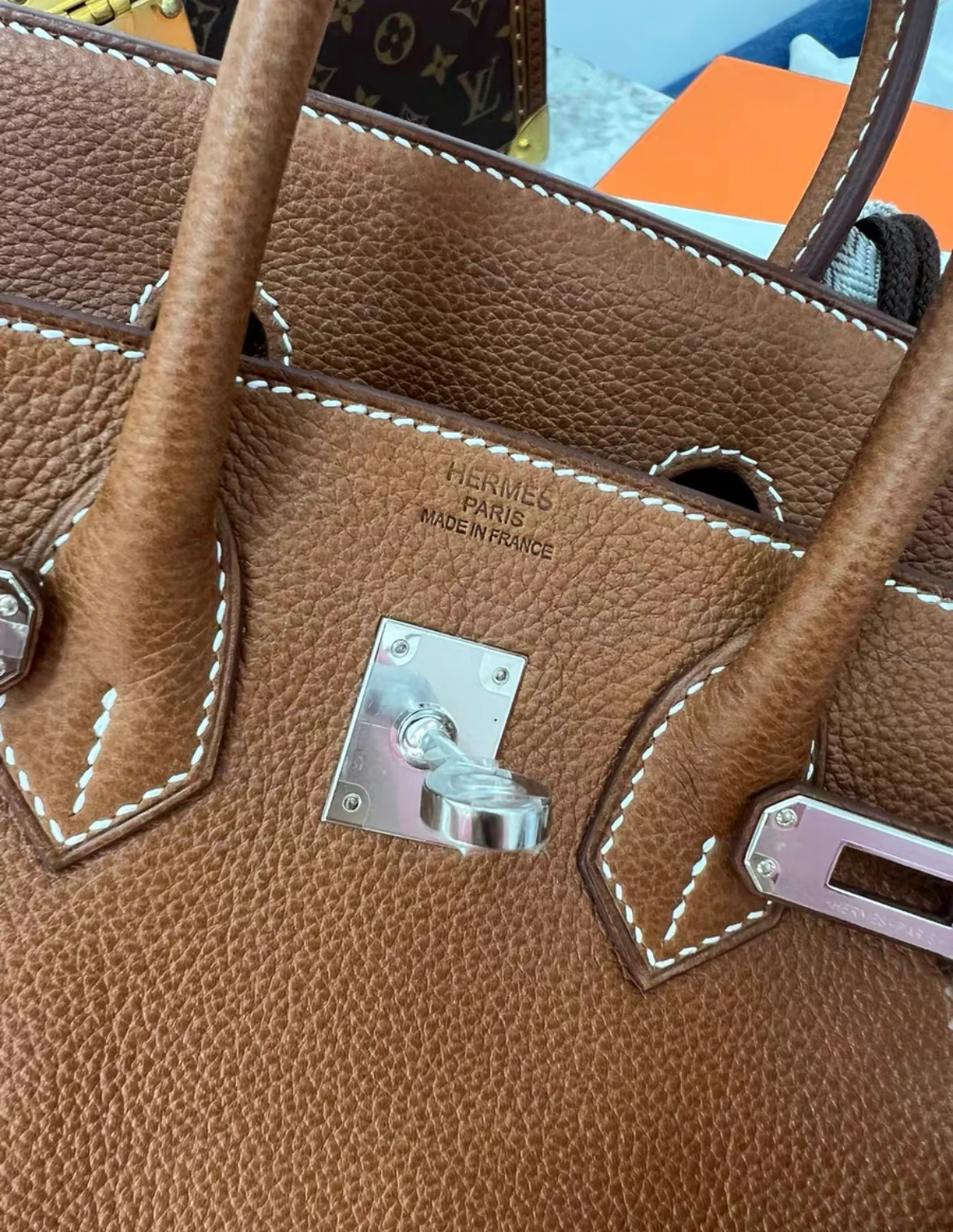 Hermès Birkin 25 Gold Togo Palladium Hardware - Image 4