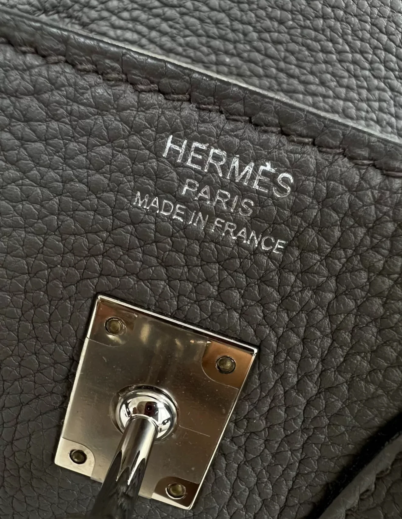 Hermès Birkin 25 Gris Meyer Togo Leather Palladium Hardware - Image 3