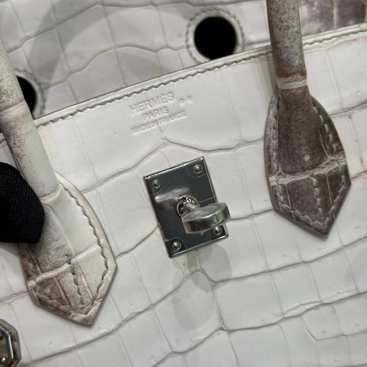 Hermes Birkin 25 Himalaya crocodile leather Palladium Hardware - Image 16