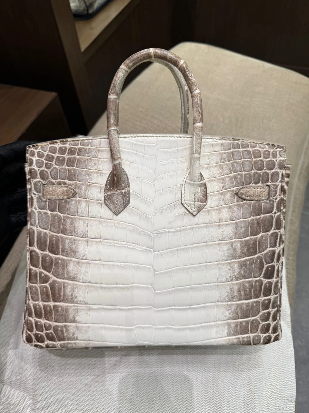 Hermes Birkin 25 Himalaya crocodile leather Palladium Hardware - Image 3