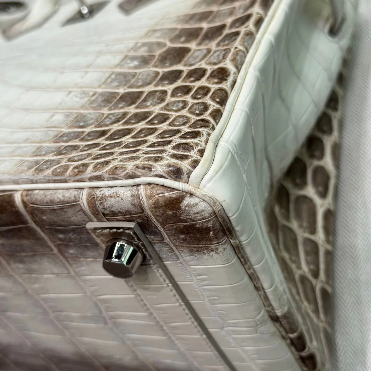 Hermes Birkin 25 Himalaya crocodile leather Palladium Hardware - Image 6
