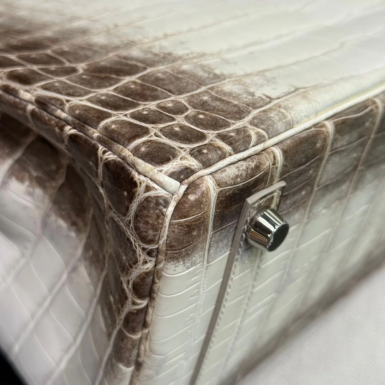 Hermes Birkin 25 Himalaya crocodile leather Palladium Hardware - Image 8