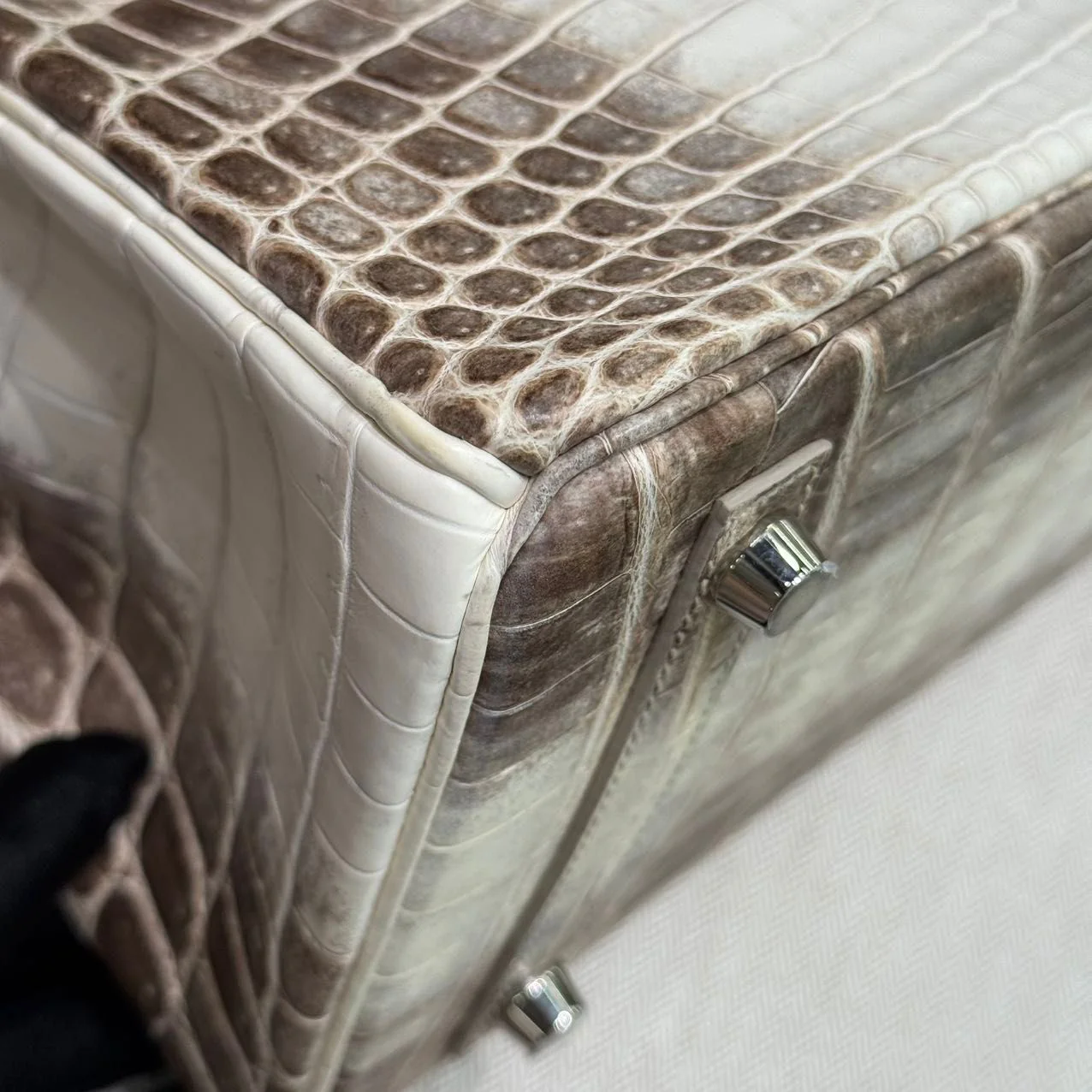 Hermes Birkin 25 Himalaya crocodile leather Palladium Hardware - Image 9