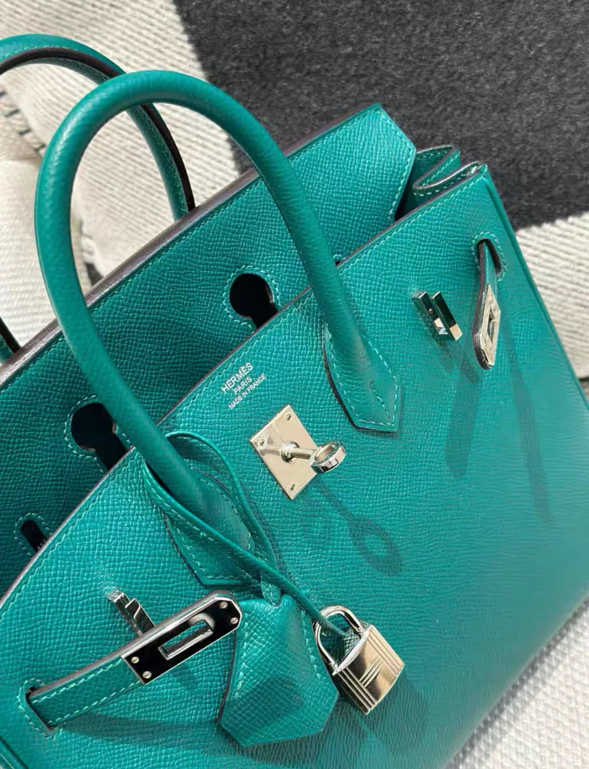 Hermes Birkin 25 Malachite Green Epsom leather Palladium hardware - Image 5