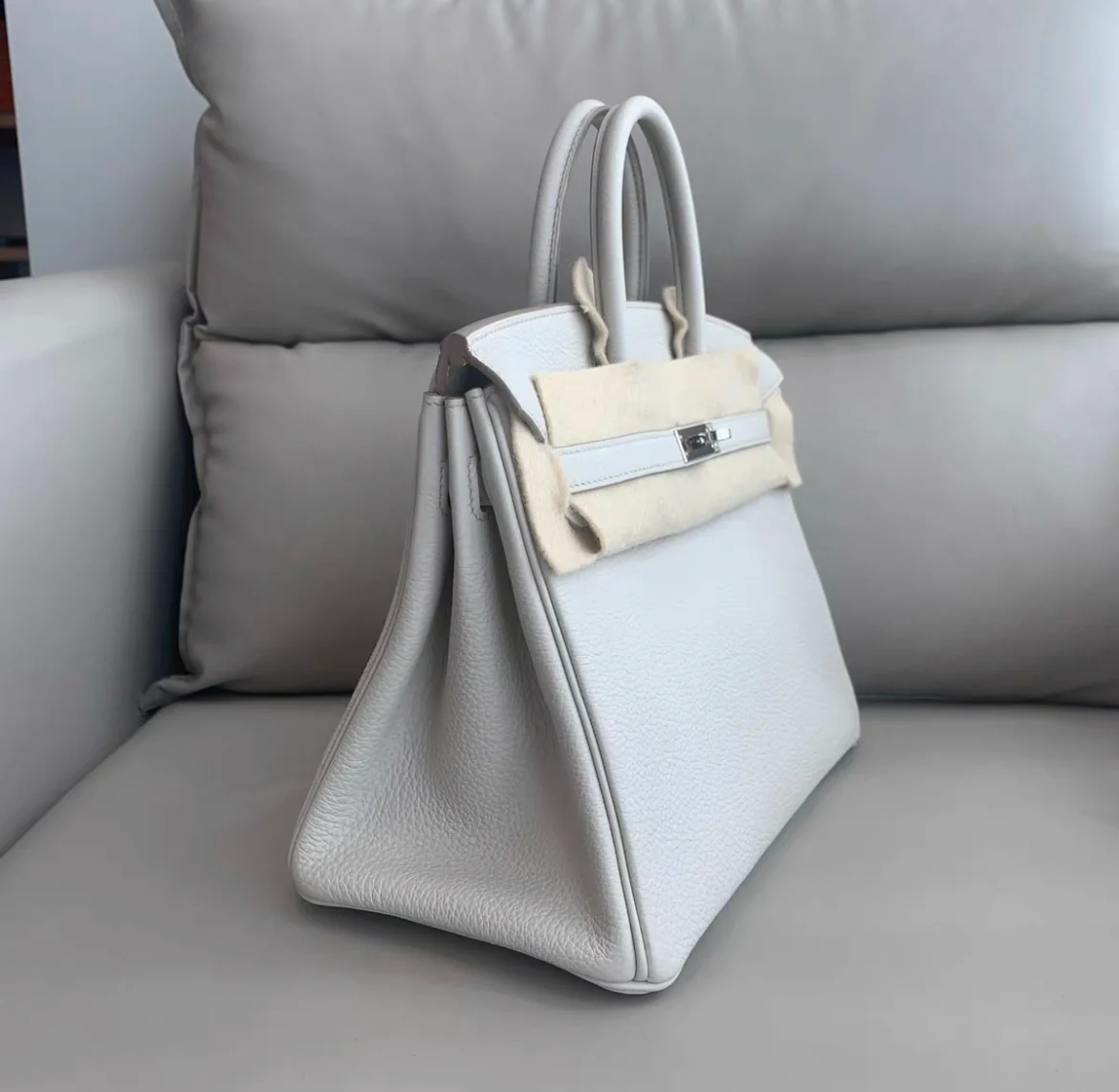 Hermes Birkin 25 Mushroom Togo Leather palladium hardware - Image 2