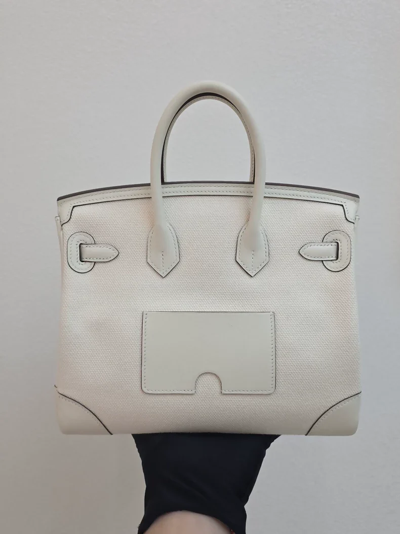 Hermes Birkin 25 cargo Nata toile & swift leather palladium hardware - Image 2