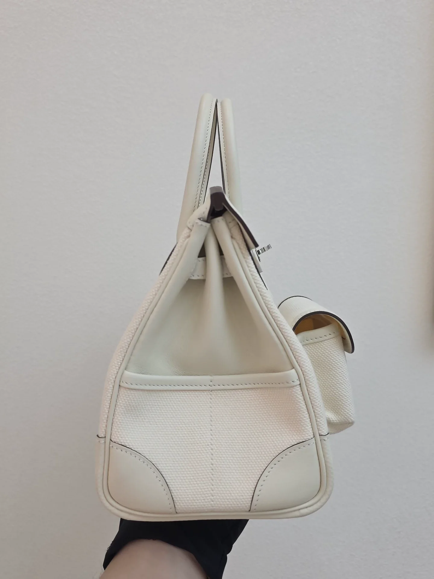 Hermes Birkin 25 cargo Nata toile & swift leather palladium hardware - Image 3