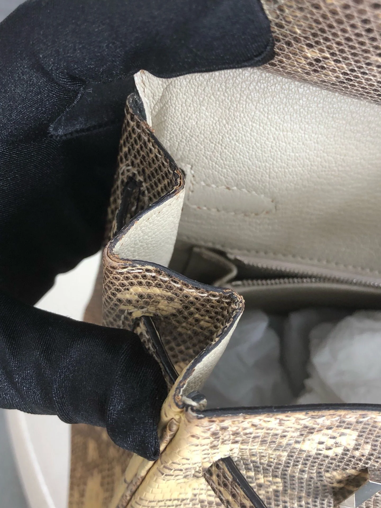 Hermès Birkin 25 Ombre Varanus Salvator Lizard Palladium Hardware - Image 15