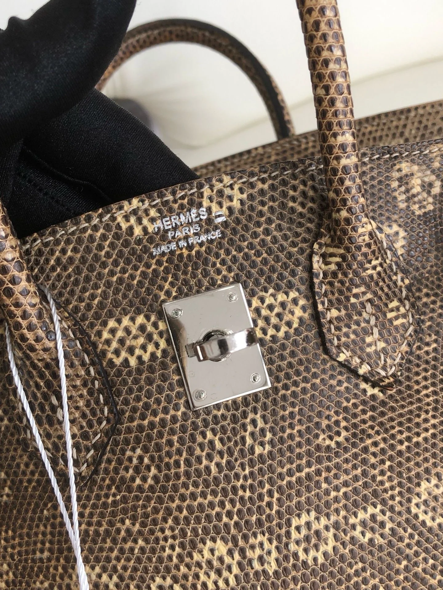 Hermès Birkin 25 Ombre Varanus Salvator Lizard Palladium Hardware - Image 33