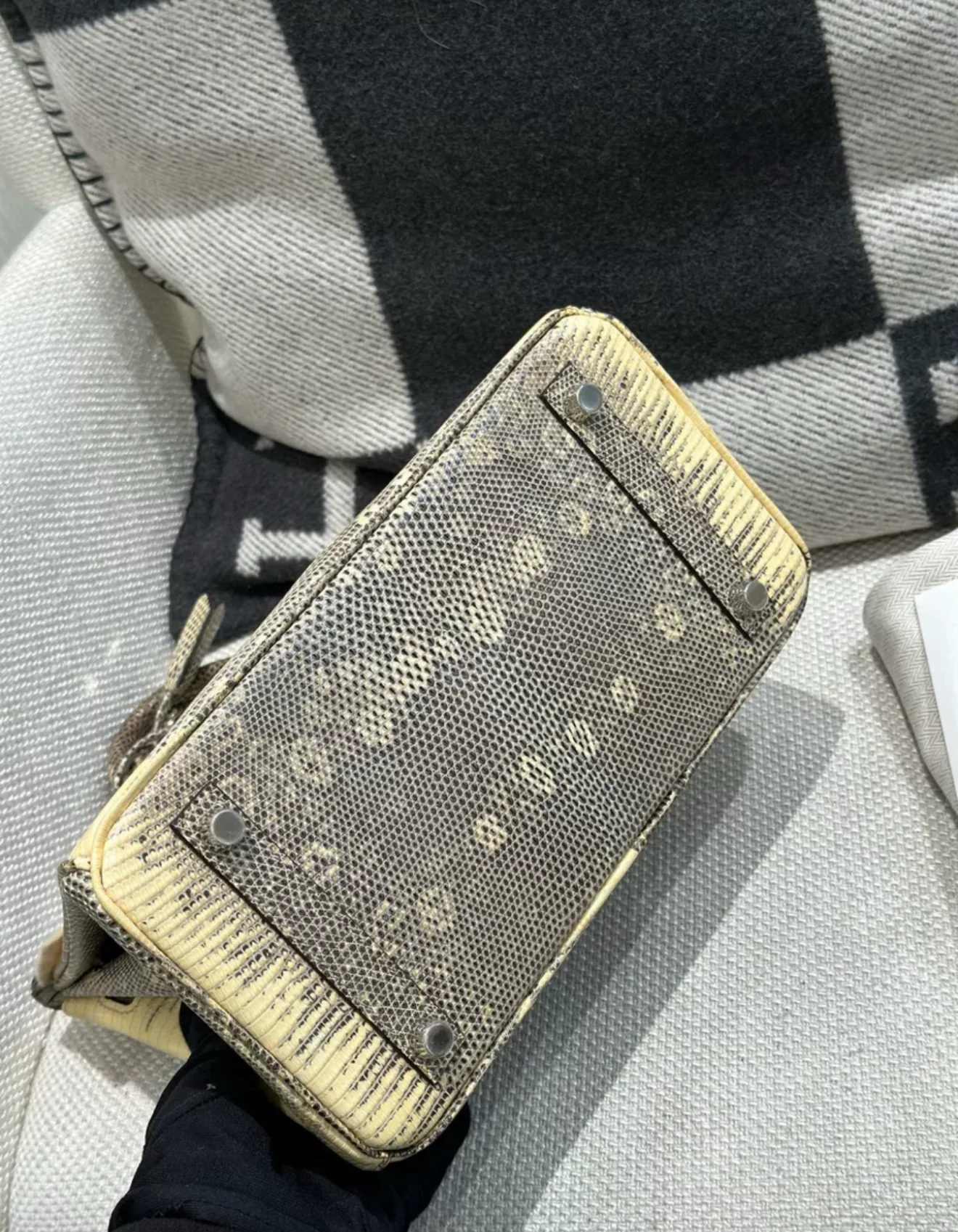 Hermès Birkin 25 Ombre Varanus Salvator Lizard Palladium Hardware - Image 6