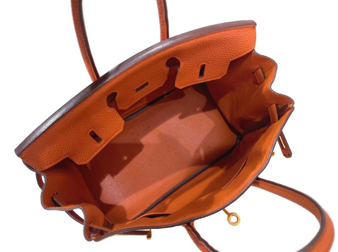 Hermes Birkin 25 Orange Togo Leather Gold Hardware - Image 8