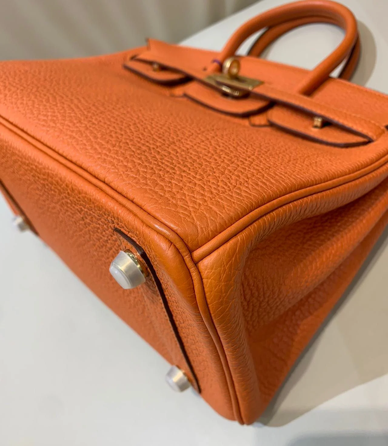 Hermes Birkin 25 Orange Togo Leather Gold Hardware - Image 5
