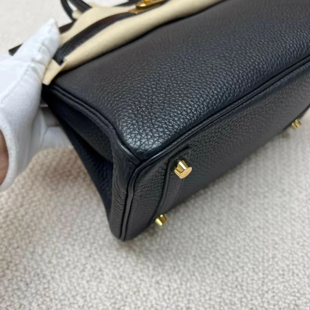 Hermès Birkin 25 touch Black Lizard/Togo Leather Gold Hardware - Image 3