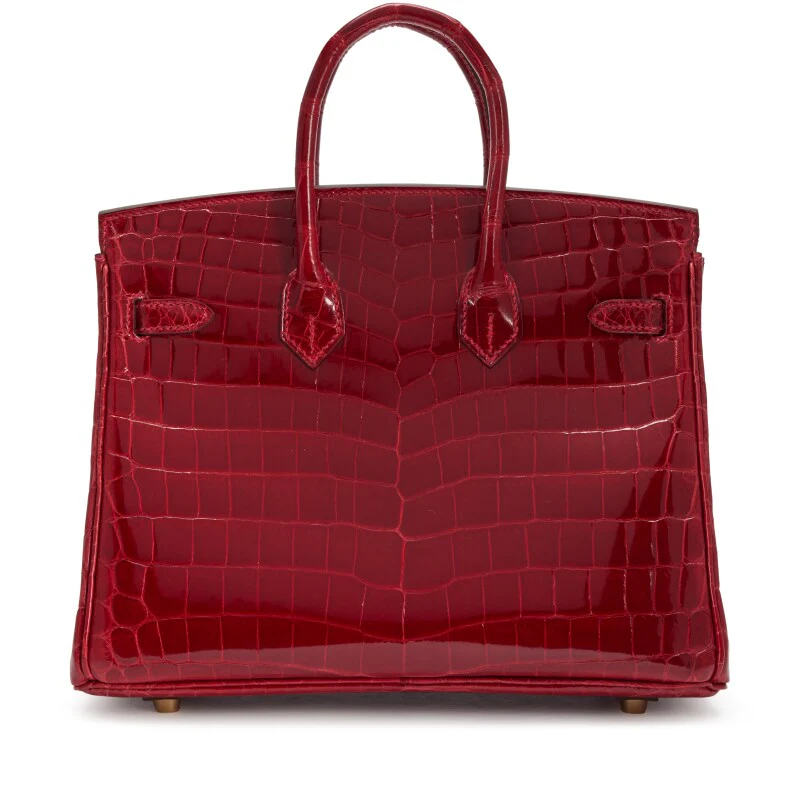 Hermes birkin 25 Red shiny crocodile leather gold hardware - Image 2