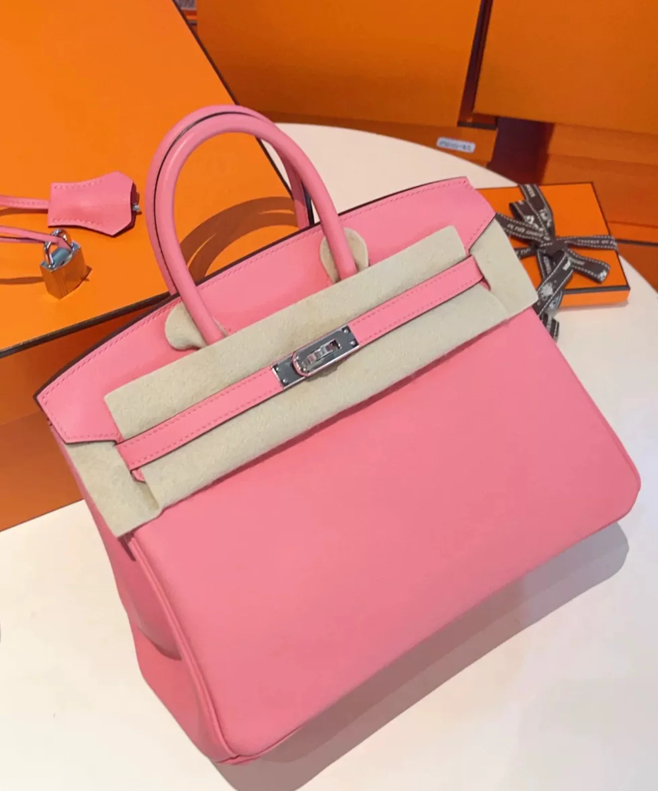 Hermes Birkin 25 Rose Ete Swift Leather Palladium Hardware - Image 2
