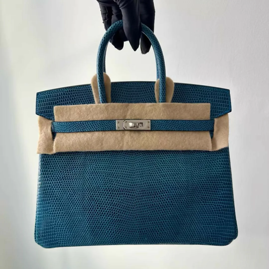 Hermès Birkin 25 Blue Lizard with Palladium Hardware - Image 2