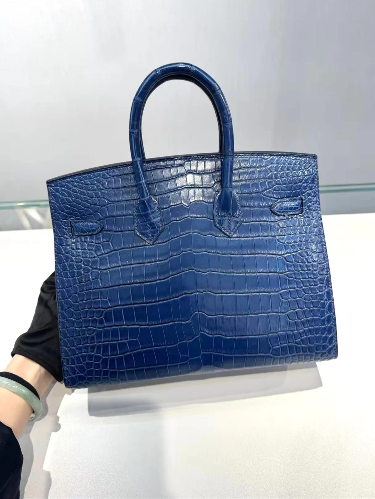 HERMÈS Birkin 25 Sellier Aizome Matte Crocodile Palladium hardware - Image 2