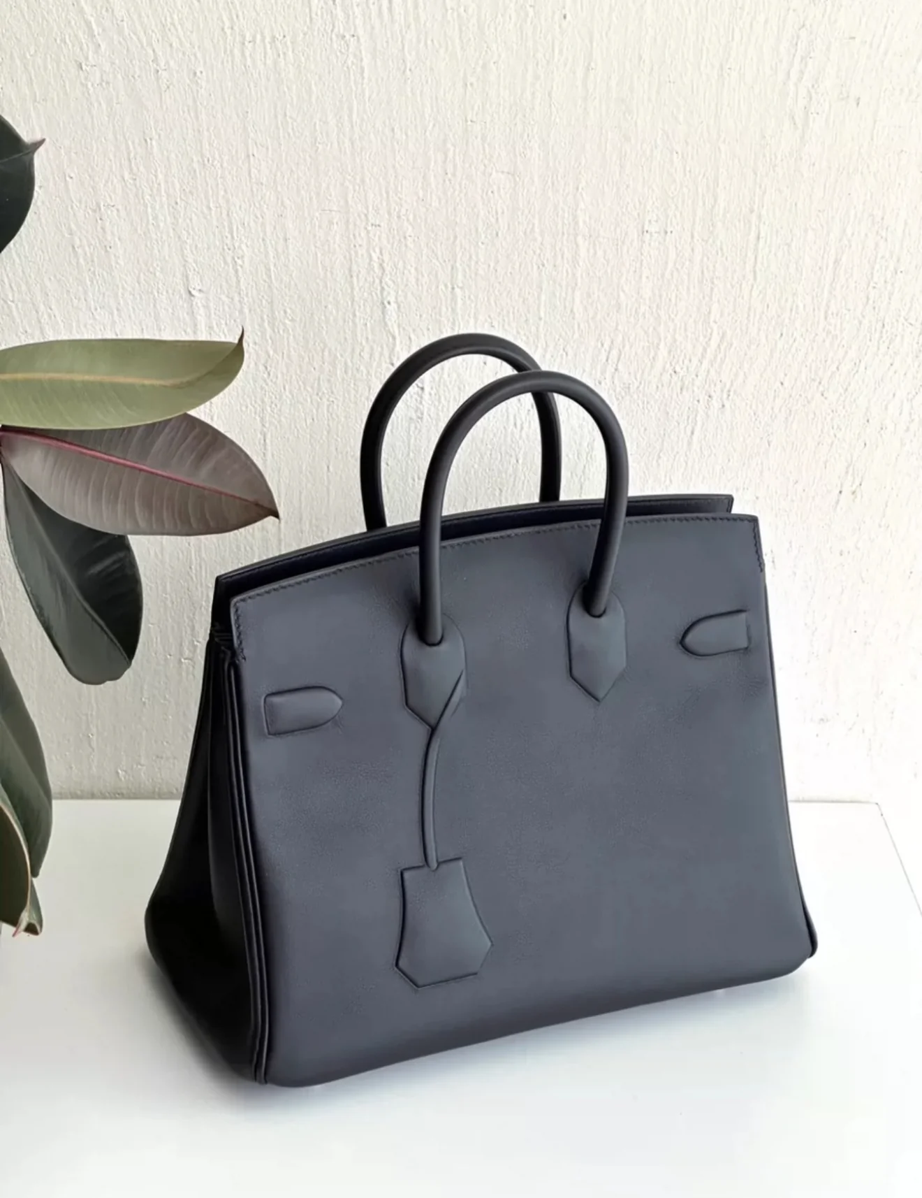 Hermès Birkin 25 Shadow Black Swift Palladium Hardware - Image 3