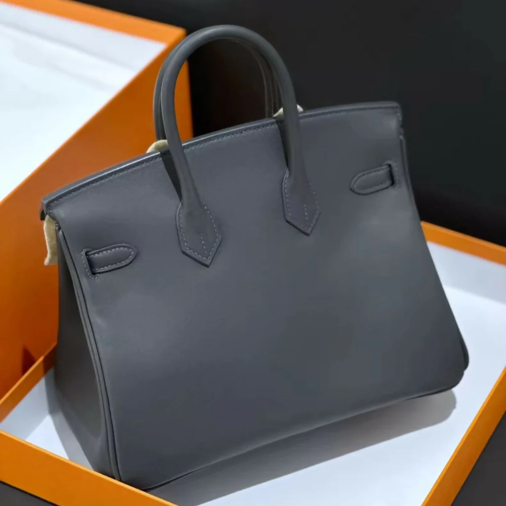 Hermes Birkin 25 Slate Gray Swift Leather permabrass hardware - Image 2