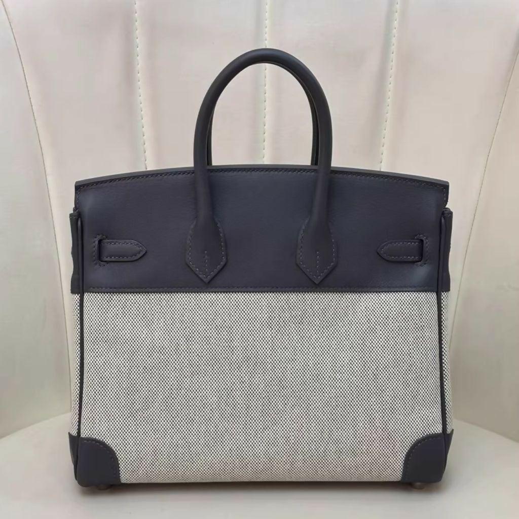 HERMÈS Birkin 25 Gris misty Swift Toile H Palladium hardware - Image 2