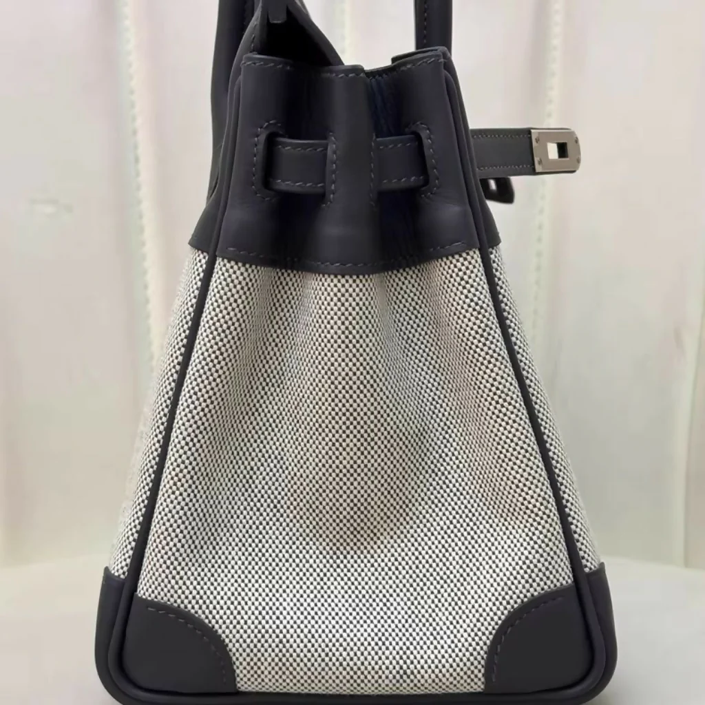 HERMÈS Birkin 25 Gris misty Swift Toile H Palladium hardware - Image 3