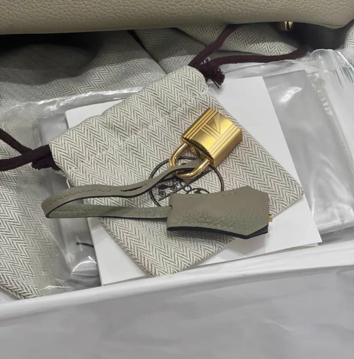 Hermes Birkin 25 Togo leather in Gris Neve - Grey with Gold Hardware - Image 5