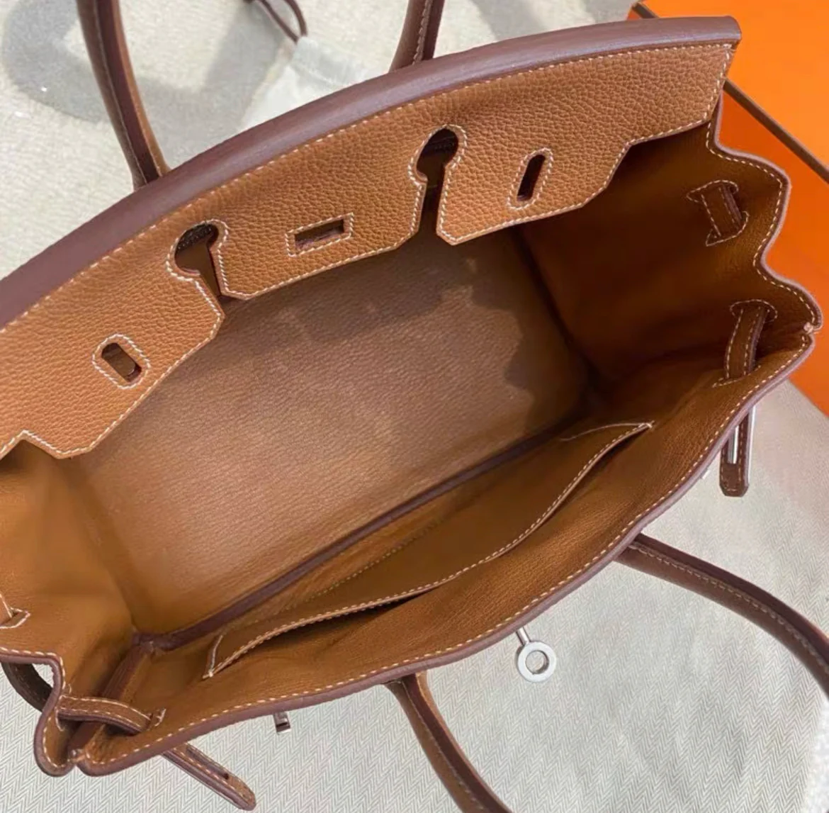 HERMÈS BIRKIN 25 OLD TOGO LEATHER PALLADIUM PHW - Image 3