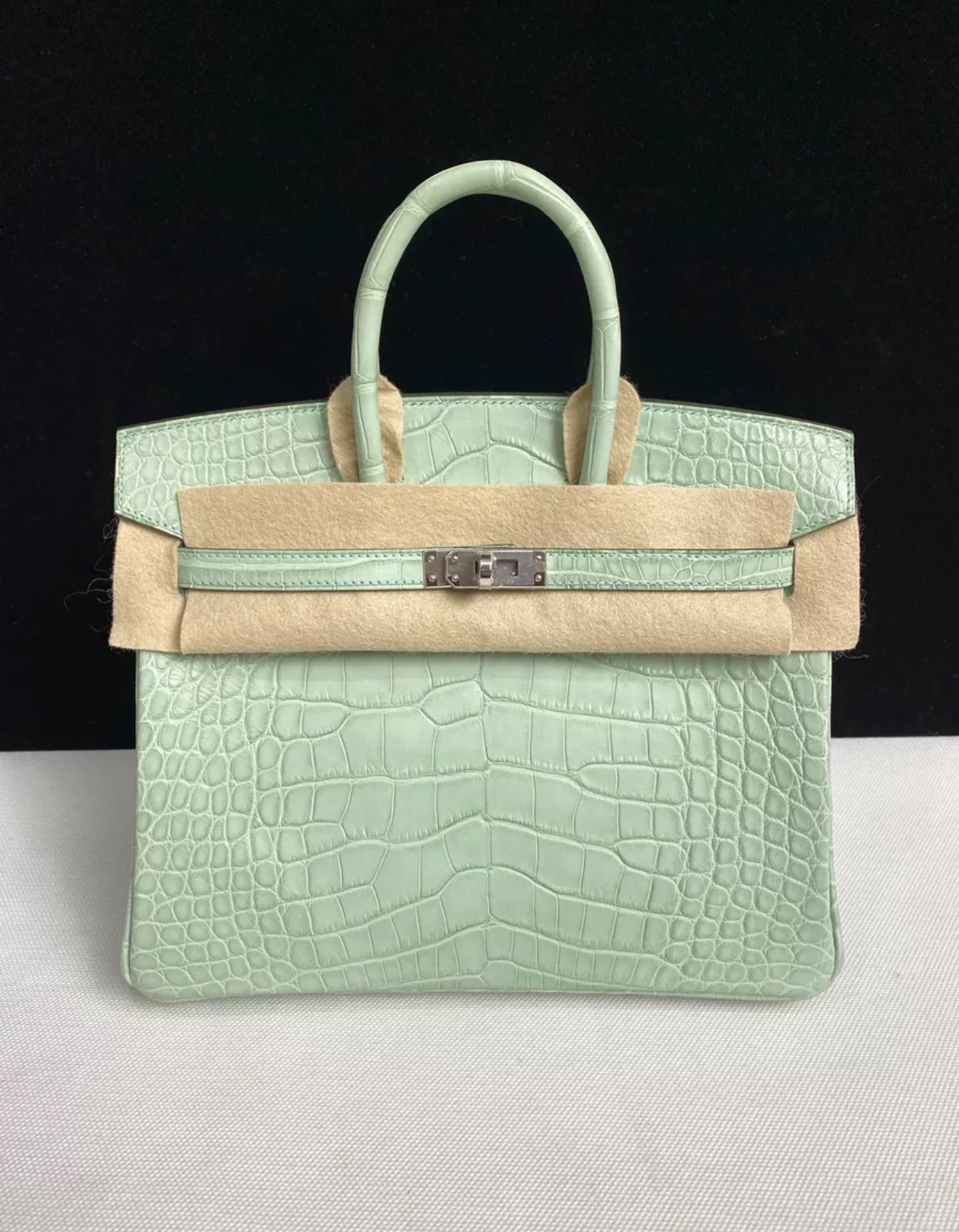 Hermès Birkin 25 Vert d'Eau Matt Alligator Palladium Hardware - Image 3