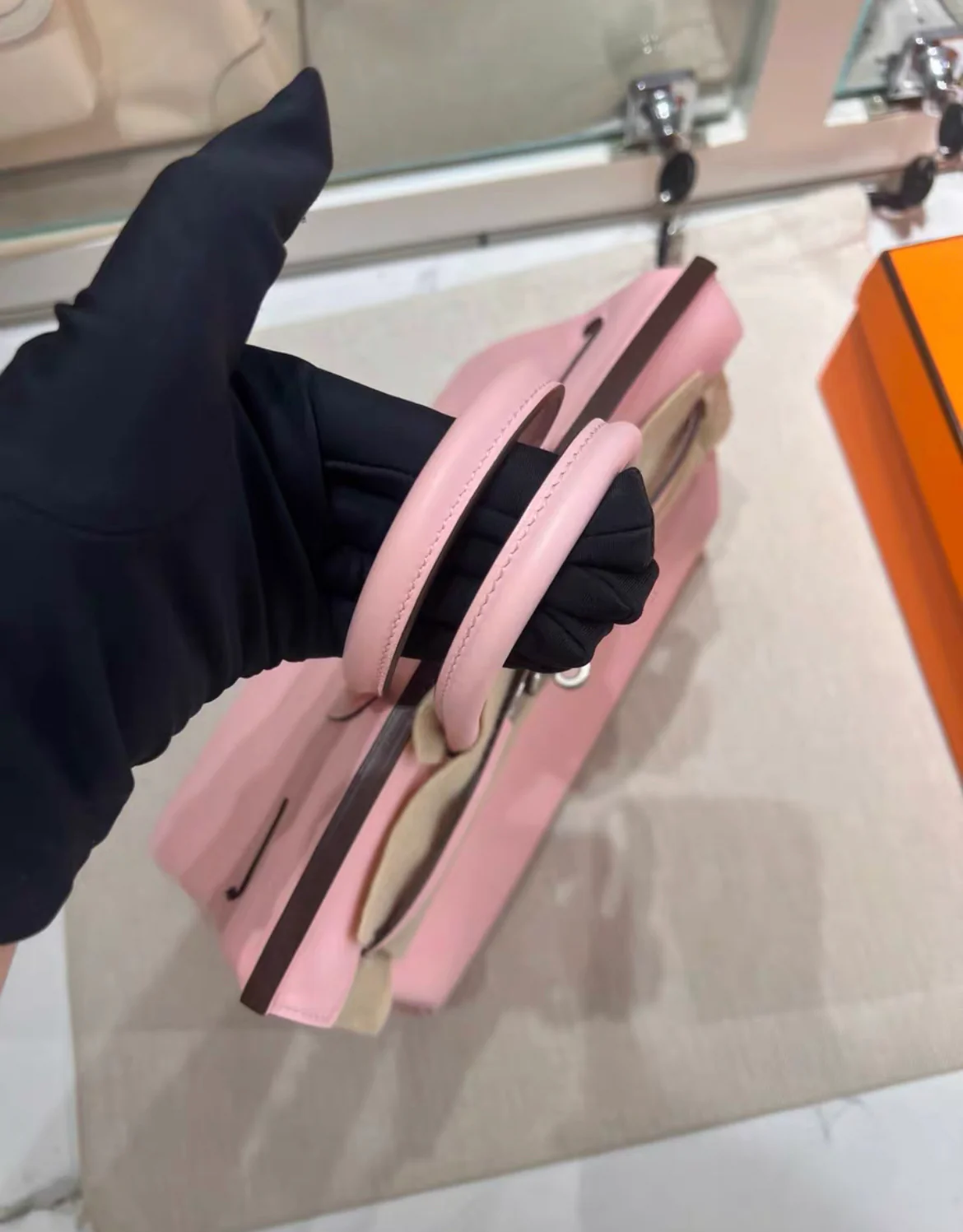 Hermes Birkin 25 Rose Sakura Pink Swift Palladium Hardware Handbag - Image 5