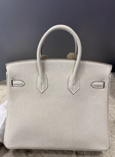 Hermes Birkin 25 Gris Pale Togo Leather Palladium Hardware - Image 3