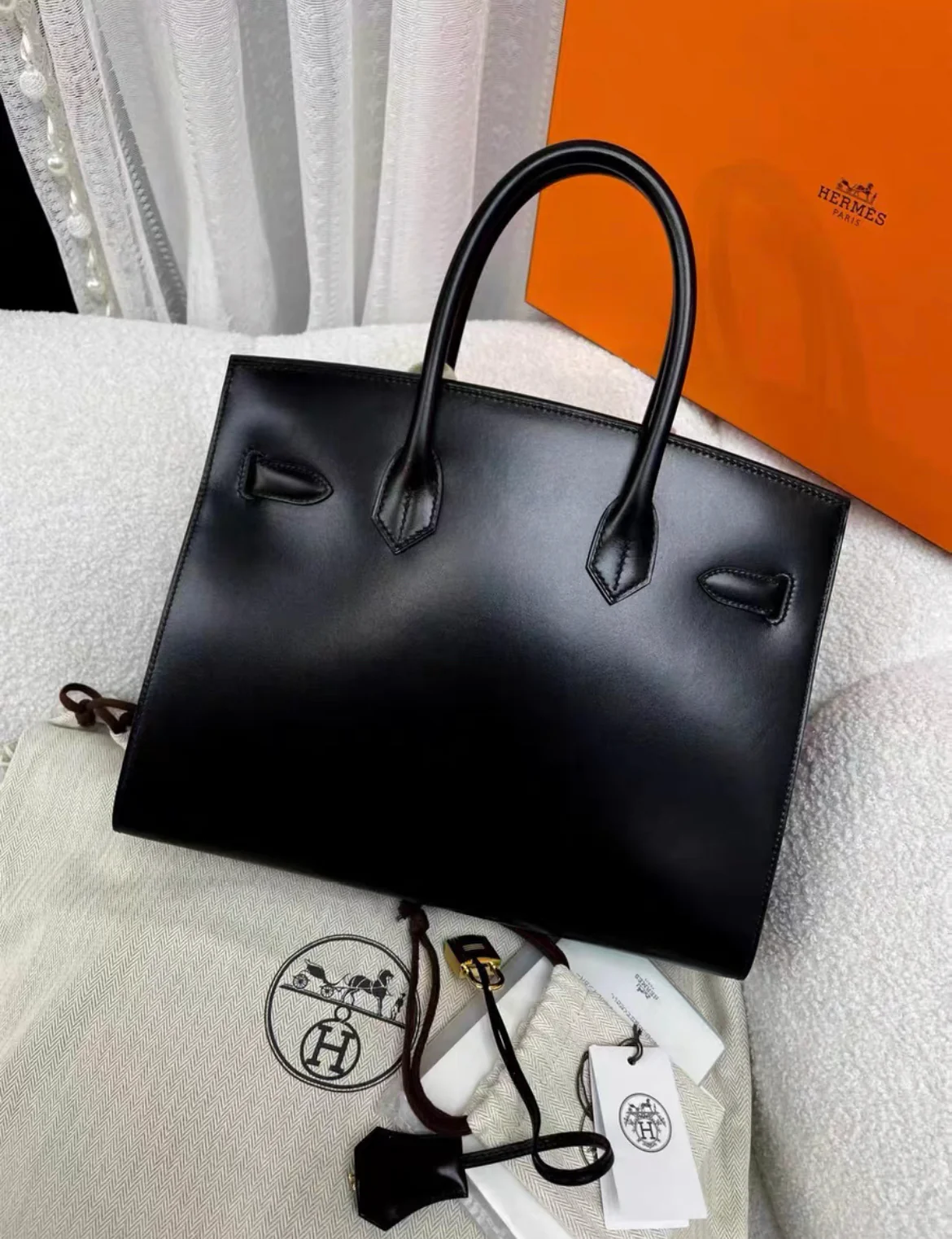 Hermès Birkin 30 Black in Sellier Box Leather with Gold Hardware Bag - Image 3