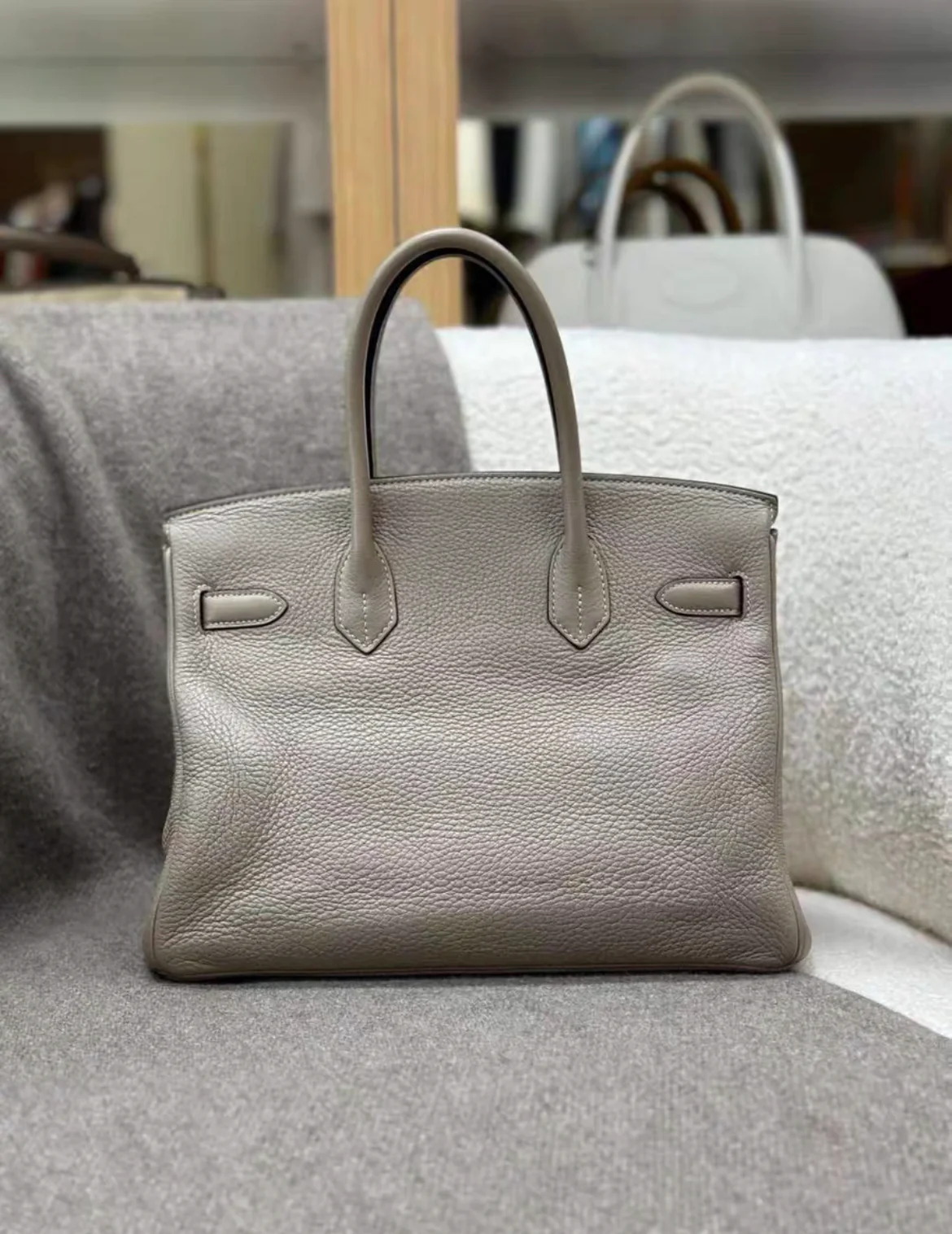 Hermès Birkin 30 Gris Meyer Clemence Palladium Hardware - Image 2