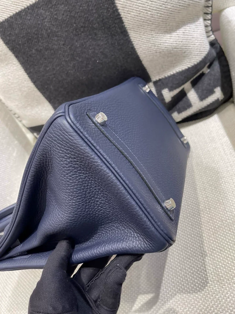 Hermes Birkin 30 Midnight Blue with Magnolia Pink Togo Leather palladium hardware - Image 3
